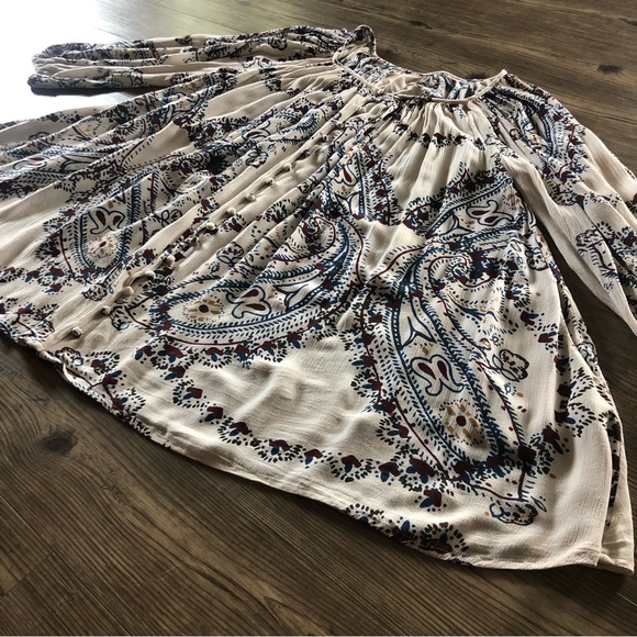 Free People paisley swing dress with button front - Picture 6 of 14